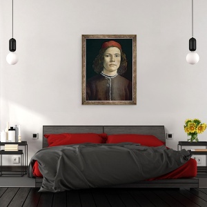 Tablou inramat - Sandro Botticelli - Portretul unui Tanar, 70 x 90 cm - Img 3