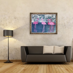 Tablou inramat - Sarah Thompson-Engels - Flamingos,2019, 60 x 80 cm - Img 2