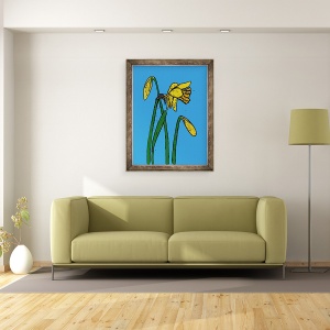Tablou inramat - Sarah Thompson-Engels - Narcisele, 60 x 80 cm - Img 2
