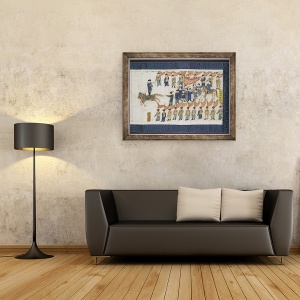 Tablou inramat - Scoala chineza - Concursul de calarie pentru imparatul Shunzhi, handscroll, 60 x 80 cm - Img 2
