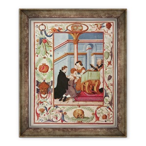 Tablou inramat - Scoala Engleza - Mary Tudor atinge un baiat scrofulos, 50 x 60 cm