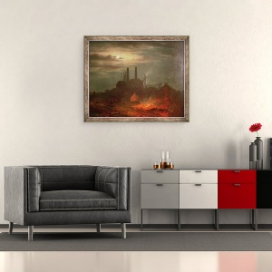 Tablou inramat - Scoala Engleza - Vechi Hetton Colliery, 50 x 60 cm - Img 2