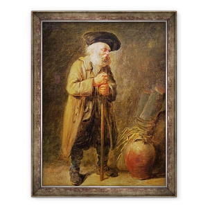 Tablou inramat - Scoala franceza - Batranul cersetor, 60 x 80 cm