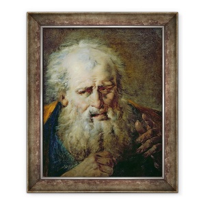 Tablou inramat - Scoala Franceza - Capul unui batran, 50 x 60 cm