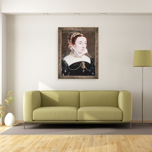 Tablou inramat - Scoala franceza - Diane a Frantei sau de Valois 1538-1619 Ducesa de Angouleme, 60 x 80 cm - Img 2