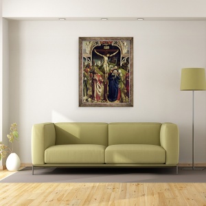 Tablou inramat - Scoala franceza - Hristos pe cruce, femeile sfinte si Sfantul Ioan Evanghelistul, 60 x 80 cm - Img 2