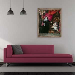 Tablou inramat - Scoala Franceza - Madame de Lansac 1582-1657 si Copiii Frantei, 50 x 60 cm - Img 2