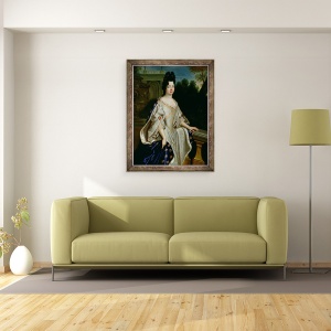 Tablou inramat - Scoala franceza - Marie-Adelaide de Savoie 1685-1712 Ducesa de Burgundia, 60 x 80 cm - Img 2