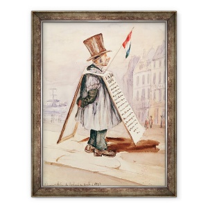 Tablou inramat - Scoala franceza - Omul de bord Sandwich, Boulevard du Temple, 70 x 90 cm