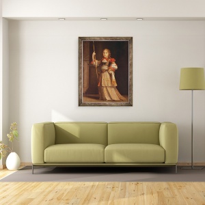 Tablou inramat - Scoala franceza - Portret presupus a fi Louis Auguste de Bourbon 1670-1736 Duce de Maine, 60 x 80 cm - Img 2