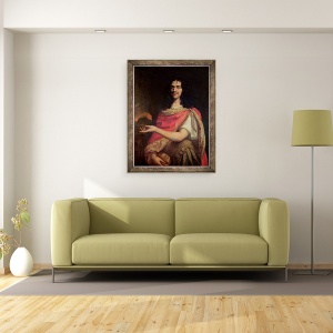 Tablou inramat - Scoala franceza - Portret presupus a fi Moliere 1622-73, 60 x 80 cm - Img 2