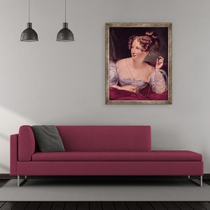 Tablou inramat - Scoala Franceza - Portretul lui Harriet Smithson 1800-54, 50 x 60 cm - Img 2