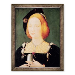 Tablou inramat - Scoala franceza - Portretul Mariei Angliei 1496-1533 Sotia lui Ludovic al XII-lea 1494-1533 c.1514, 60 x 80 cm
