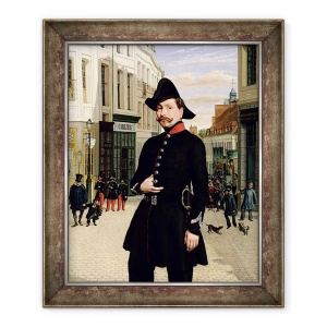 Tablou inramat - Scoala Franceza - Portretul unui ofiter de politie in Douai in 1848, 70 x 85 cm