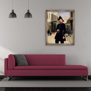 Tablou inramat - Scoala Franceza - Portretul unui ofiter de politie in Douai in 1848, 70 x 85 cm - Img 2