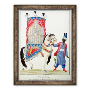 Tablou inramat - Scoala franceza - Printesa turca in drum spre moschee pentru casatoria ei, 70 x 90 cm