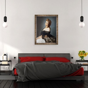 Tablou inramat - Scoala Italiana - Portret De Virginia Oldoini 1837-99 Contesa De Castiglione, 70 x 90 cm - Img 3
