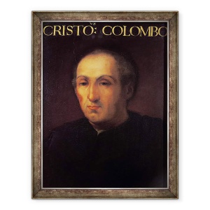 Tablou inramat - Scoala Italiana - Portretul Lui Cristofor Columb 1451-1506, 60 x 80 cm