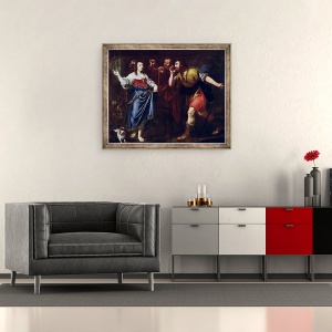 Tablou inramat - Scoala Italiana - Rahav si emisarii lui Iosua, 50 x 60 cm - Img 2