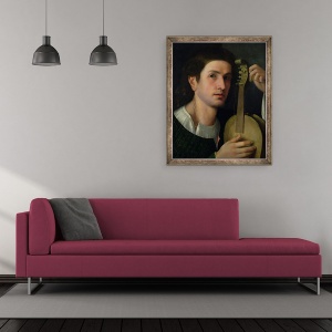 Tablou inramat - Scoala Italiana - The Lyre, 70 x 85 cm - Img 2