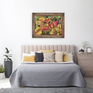 Tablou inramat - Scoala Mexicana - Scena sat mexican, 60 x 80 cm - Img 3