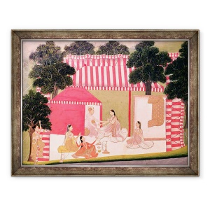 Tablou inramat - Scoala Mughal - Un print si haremul sau, 60 x 80 cm