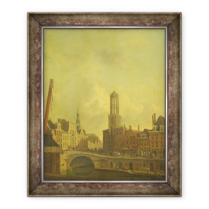 Tablou inramat - Scoala Olandeza - Utrecht Street Scene, 50 x 60 cm