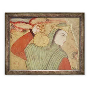 Tablou inramat - Scoala Persana - Omul care transporta vin de la Curtea de Shah Abbas I, 60 x 80 cm