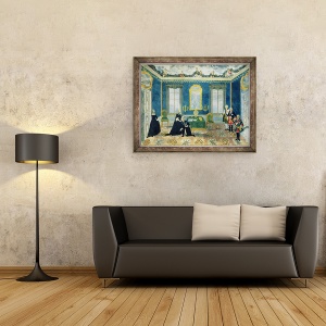 Tablou inramat - Scoala Rusa - Ecaterina II reamintind cancelarul Alexey Bestuzhev-Ryumin la Curte, 60 x 80 cm - Img 2