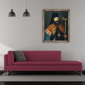 Tablou inramat - Scoala Rusa - Portret De Teofan Prokopovici 1681-1736, 50 x 60 cm - Img 2