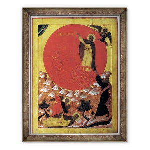 Tablou inramat - Scoala Rusa - Profetul Ilie si carul de foc, 60 x 80 cm