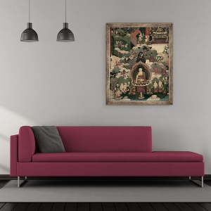 Tablou inramat - Scoala Tibetana - Viata lui Buddha Sakymuni, 50 x 60 cm - Img 2