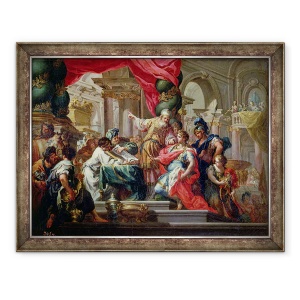 Tablou inramat - Sebastiano Conca - Alexandru cel Mare in Templul Ierusalimului, 60 x 80 cm