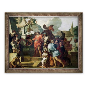 Tablou inramat - Sebastien Bourdon - Augustus 63-14 i.Hr. inainte de mormantul lui Alexandru al III-lea 356-323 i.Hr. cel Mare, 70 x 90 cm