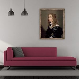 Tablou inramat - Sebastien Bourdon - Regina Christina a Suediei 1626-89 1652, 50 x 60 cm - Img 2
