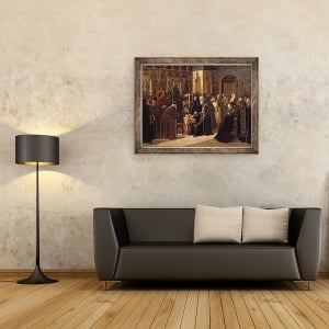 Tablou inramat - Sergei Dmitrievich Miloradovich - Revolta Manastirii Solovetsy impotriva cartilor noi in 1666, 60 x 80 cm - Img 2