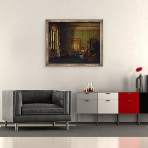 Tablou inramat - Silvestr Fedosievich Shchedrin - Interior in casa Printului Alexander Golitsyn din Roma, 70 x 85 cm - Img 2