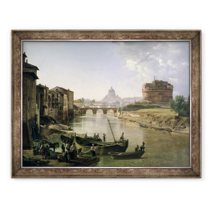 Tablou inramat - Silvestr Fedosievich Shchedrin - Noua Roma cu Castelul SantAngelo, 70 x 90 cm