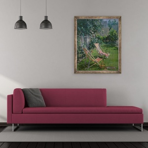 Tablou inramat - Susan Ryder - sezlonguri la Coudray, 50 x 60 cm - Img 2