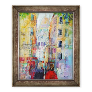 Tablou inramat - Sylvia Paul - O plimbare de seara spre Sacre Coeur, 50 x 60 cm