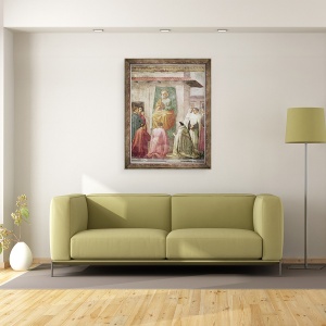 Tablou inramat - T. Masaccio - Sfantul Petru pe tron, de la invierea Fiului lui Teofil, si Sfantul Petru intronat ca Prim Episcop al Antiohiei, 60 x 80 cm - Img 2