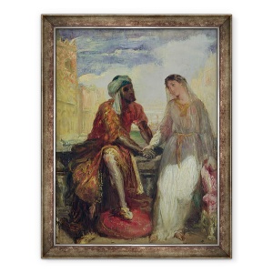 Tablou inramat - Theodore Chasseriau - Othello si Desdemona in Venetia, 70 x 90 cm