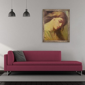 Tablou inramat - Theodore Chasseriau - Un inger, studiu pentru Muntele Maslinilor, 70 x 85 cm - Img 2