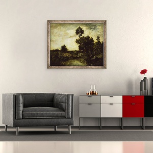 Tablou inramat - Theodore Rousseau - peisaj, 50 x 60 cm - Img 2