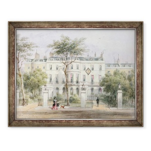 Tablou inramat - Thomas Hosmer Shepherd - Frontul de vest al casei lui Sir Robert Peel in Gradina Privy 1788-1850 1851, 60 x 80 cm