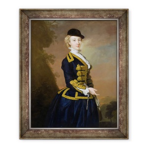 Tablou inramat - Thomas Hudson - Portretul lui Nancy Fortesque purtand un obicei de calarie albastru inchis, 50 x 60 cm