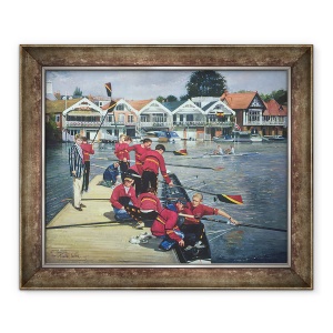 Tablou inramat - Timothy Easton - Catre Boathouses, Henley, 50 x 60 cm