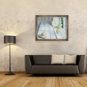 Tablou inramat - Timothy Easton - Crini si o palarie de paie, 60 x 80 cm - Img 2
