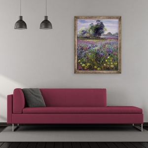 Tablou inramat - Timothy Easton - Irisuri si pomul Mai indepartat, 50 x 60 cm - Img 2