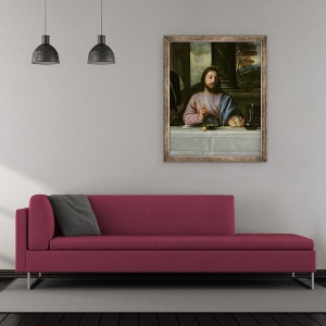 Tablou inramat - Titian - Cina de la Emmaus, 50 x 60 cm - Img 2